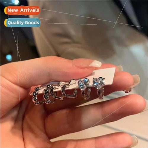 Set six super sweet cool fashion wild love zirconia earrings