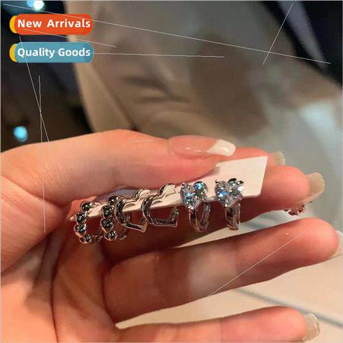Set six super sweet cool fashion wild love zirconia earrings