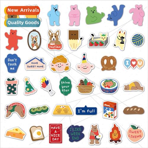 Cute bear waterproremovable Korea insdiy -marking computer s
