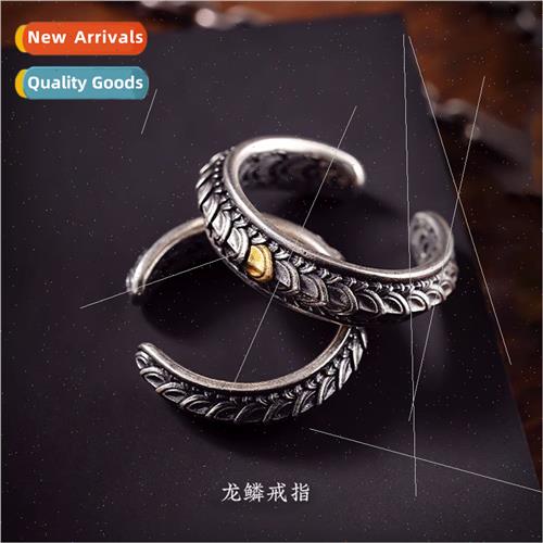 Dragon scale ring men niche jewelry men tide retro old open
