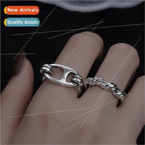 Twisted Braided Knotted Cold Ring Pig Nose Index Finger Ring