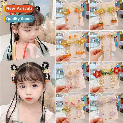 Children headdress hanbok hair clip girls wig braid jade cla