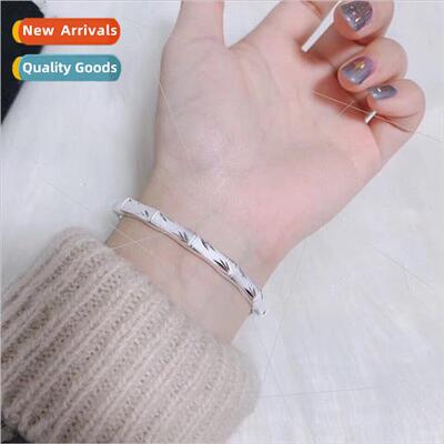 Plated S999 silver new bamboo bracelet female solid fashion