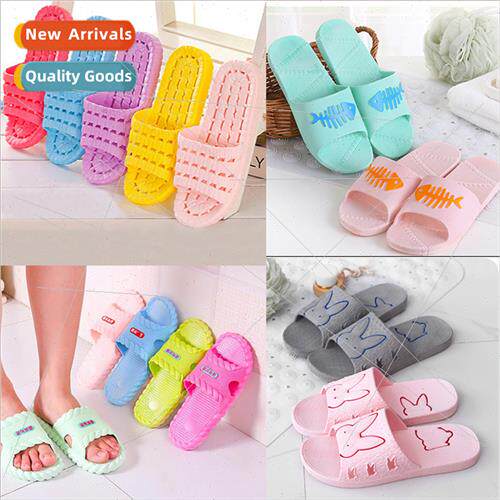 Home slippers fishbone rabb bath leakage slippers men women