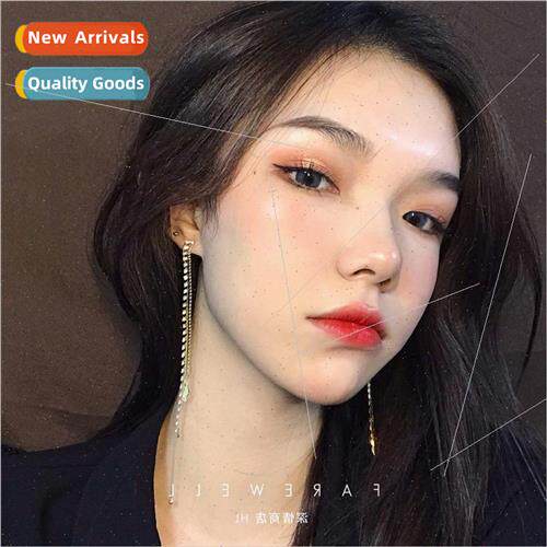 ins girls mermaid tears diamond earrings tassel long modific