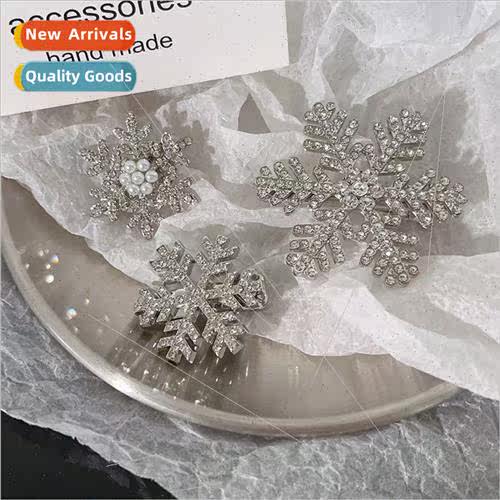 Snowflake hair clips female autumn winter bangs clip side cl