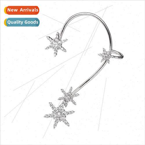 sense zirconia snowflake earrings simple no ear hole ear cli