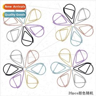 Large teardrop metal bookmark paper clips gold silver black