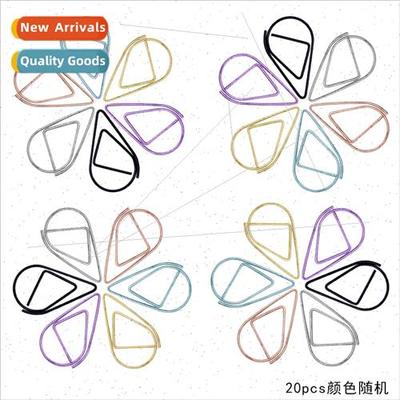 Large teardrop metal bookmark paper clips gold silver black