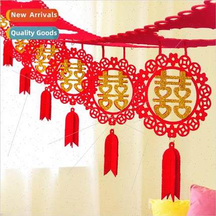 -woven pull flower Wedding room pull flower joy sticker gold