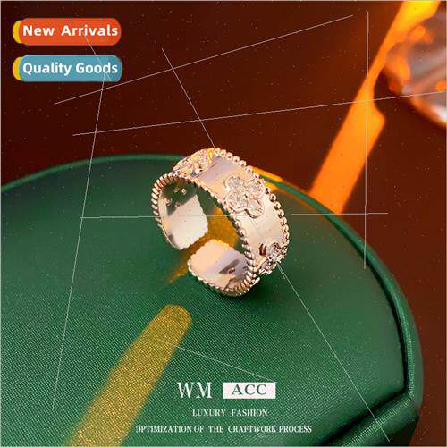 Zirconia Flower Metal Open End Ring Cold Simple Index Finger
