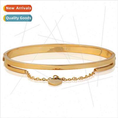 Korea new Ins women gold bracelet tanium steel peach heart c