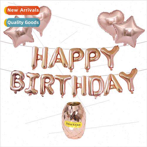 2 x 18 inch heart shaped rose gold balloons+2 x pentagrams+h