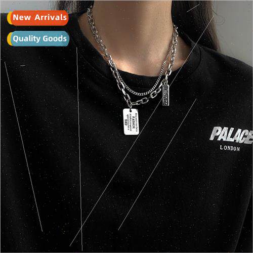 New cold new square sign letters double layered necklace acc