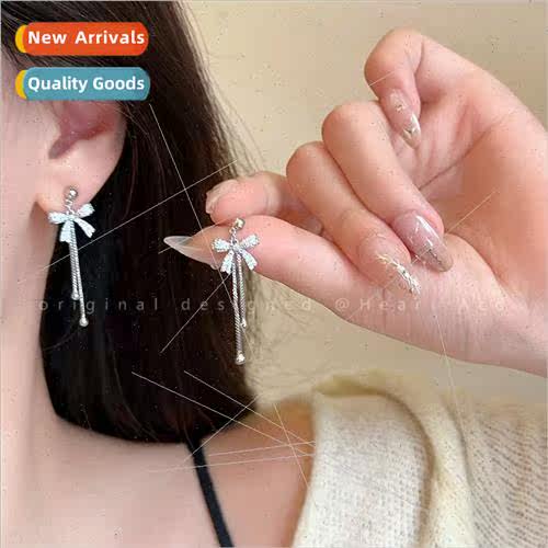 Earrings bow tassel earrings female 2023 new niche earrings