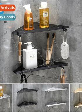 No-hole bathroom triangle shelf multi-layer toilet corner ba