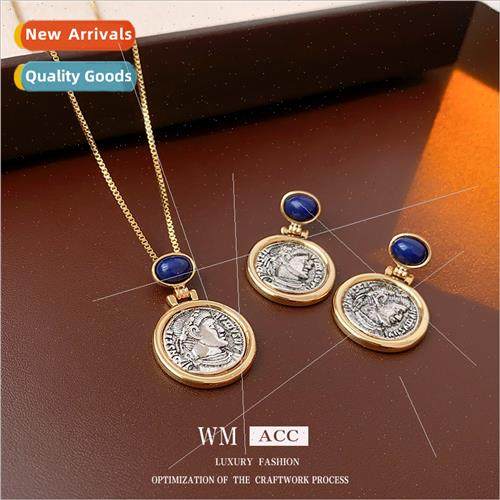 lver Needle Portra Round Earrings French Fashion che Earring