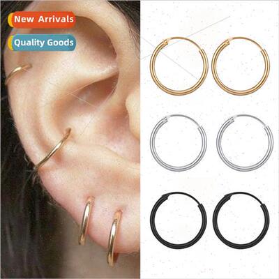 Fashion mple Round Circle Metal Small Earrings Creative Punk
