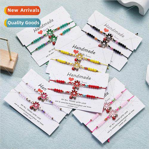 Europe new colorful ltle daisy ladybug beaded rope knot brac
