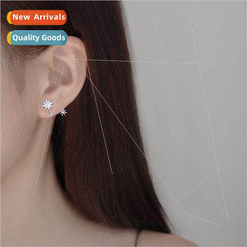 Star earrings female Koreameter U-shaped geometric rotating