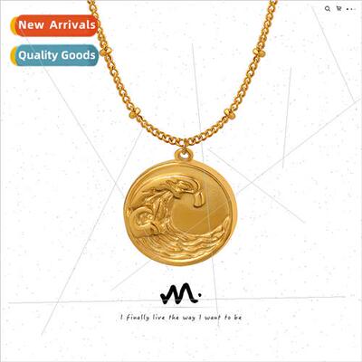 che cold ins tide tanium steel gold plated collarbone chain