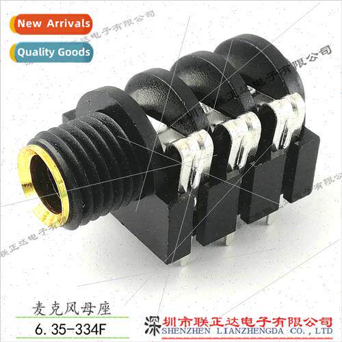 Threaded 6.35mm Microphone Female 6-Pin Gold Microphone Sock