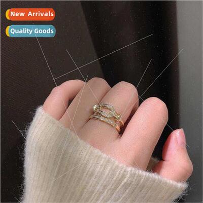 Sense ring diamond knotted Korea ins open finger ring female