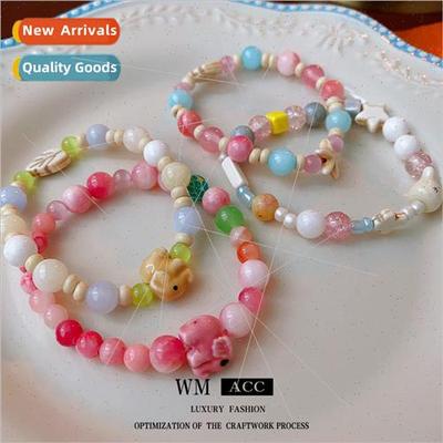 Colorful leaves elephant starfish elastic bracelet fashion h