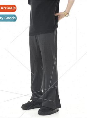 Spring summer new drape zipper micro Western pants men micro