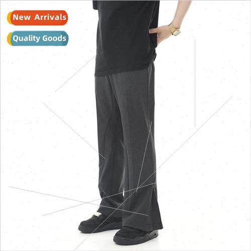 Spring summer new drape zipper micro Western pants men micro