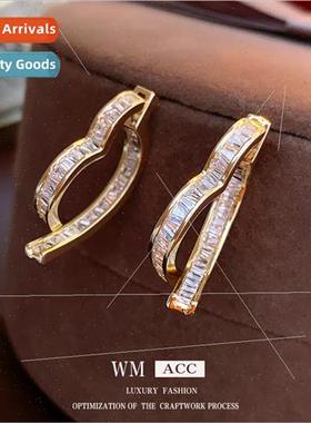 925 lver Pin Zirconia Heart Earrings Fashion che Stud Earrin