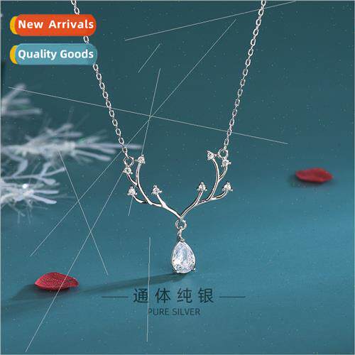 s925 silver Korea Mori diamonds a deer have you necklace nic