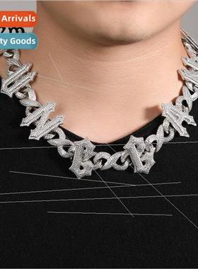 Hip Hop Full Diamond Infiny Symbol Burr Letter Necklace Men