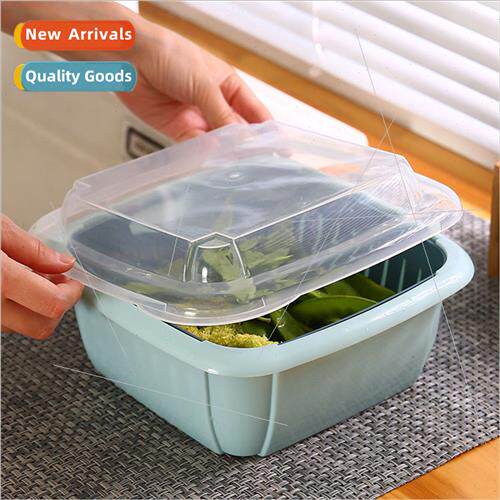 Double draining basket multifunctional storage basket wh lid