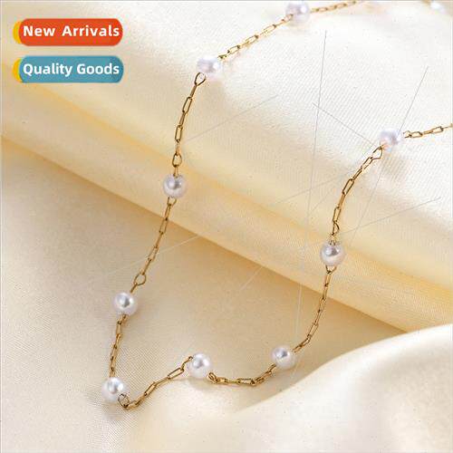 full star imation pearl necklace imation steel collarbone ch