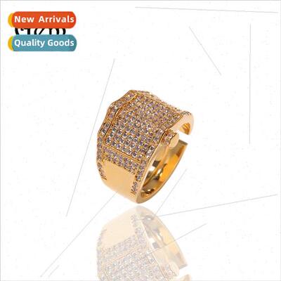 Set Hip Hop Zirconia Ring Adjustable Male Dazzling Ring Rap