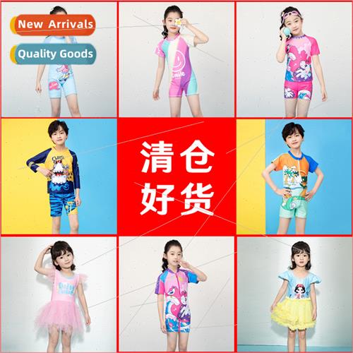 Swimsu girls one-piece boys flat corner cartoon cute ltle pr