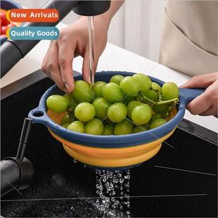 Folding dishwashing basket wh handle Kchen multifunctional d