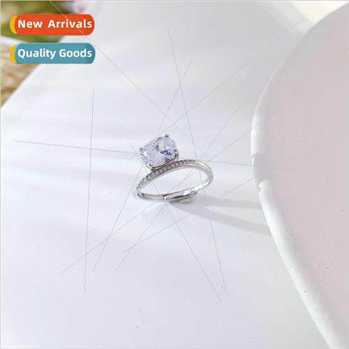 fast S925 silver ring women niche Dan-shaped zirconia weddin