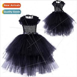 Adams Girls Black Dress Wednesday Cos Costume Halloween Wedn
