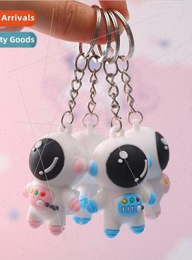 Astronaut keychain cartoon silicone spaceman car key chain c