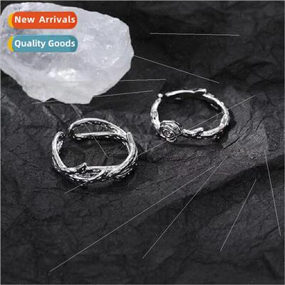 Thorn Rose Couple Ring  Niche Fashion Hundreds Roses Men Wom