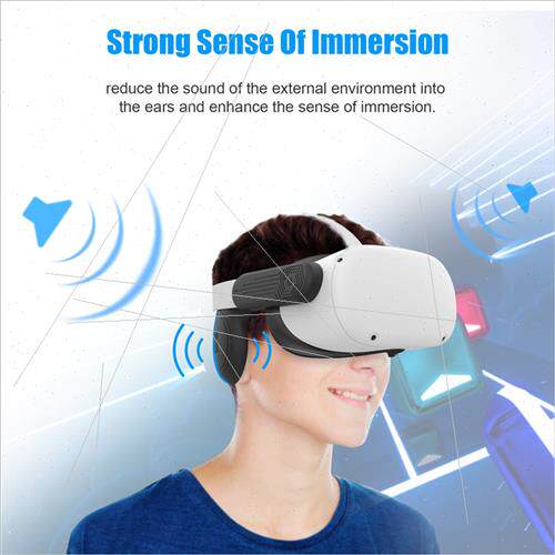 适用Oculus Quest2 VR all-in-one silicone earmuffs sound enha