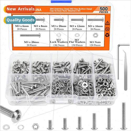 500pcs Hexagon socket head cap screws nuts flat spring washe