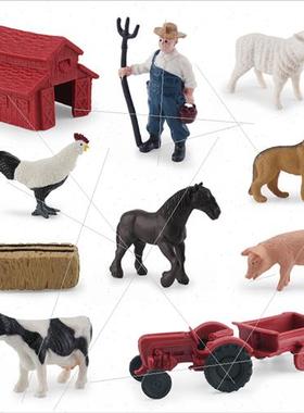 Sheepdog Shire Horse Ewe Holstein Rooster Pig Cow Farm fe Sc