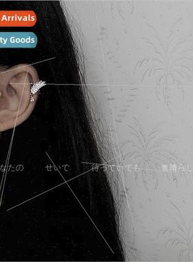 Feather zirconia ear bone clip female fashion onepcs 2023 ne