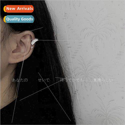 Feather zirconia ear bone clip female fashion onepcs 2023 ne