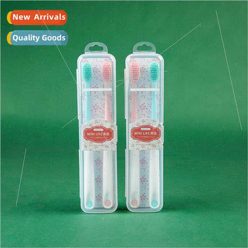 Travel Set Couple Toothbrush 2pcs Adult Oral Cleaning Househ