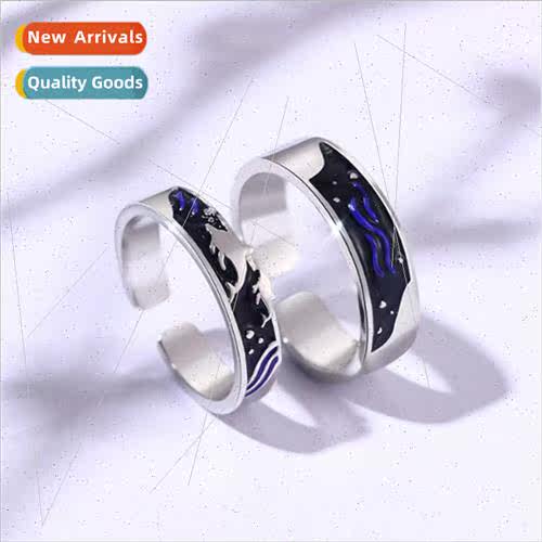 Sea Whale Couple Men Women  Pair Ring Fashion