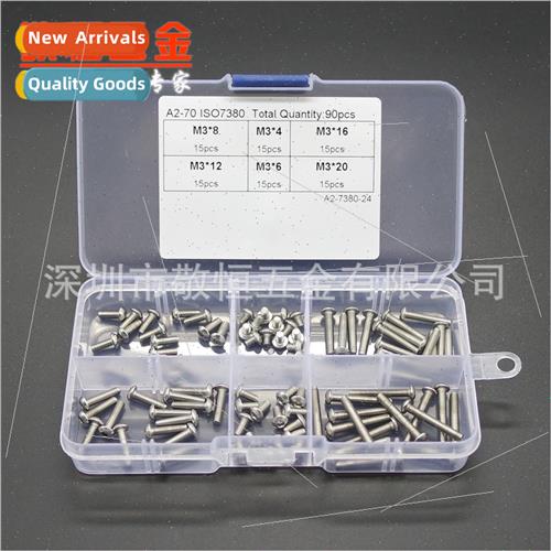 90pcs M3*4 6 8 12 16 20 304 Hexagon socket head cap screws c